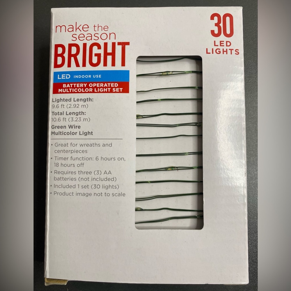 Walgreens 30 LED Indoor Light Set Battery Operated Multicolor